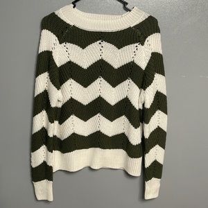 White and green sweater